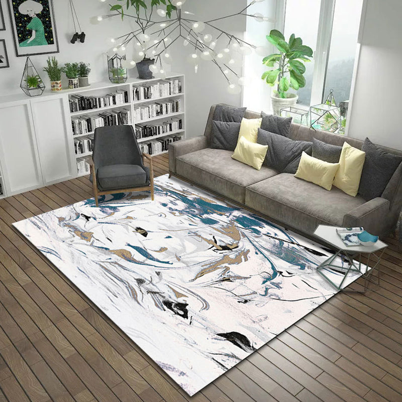 Brown and Pink Bedroom Rug Modern Abstract Brushstroke Painting Pattern Area Rug Polyester Machine Washable Carpet White Clearhalo 'Area Rug' 'Modern' 'Rugs' Rug' 1693058