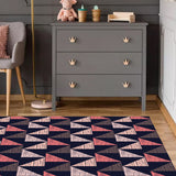 Black Bedroom Rug Modern Geometric Triangle Pattern Area Rug Polyester Stain-Resistant Carpet Red Clearhalo 'Area Rug' 'Modern' 'Rugs' Rug' 1693078