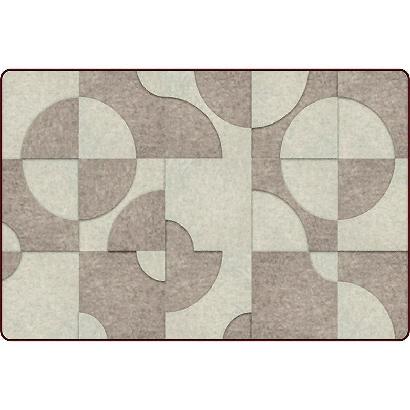 Brown Bedroom Rug Modern Color Block Circle Pattern Area Rug Polyester Machine Washable Carpet Clearhalo 'Area Rug' 'Modern' 'Rugs' Rug' 1693188