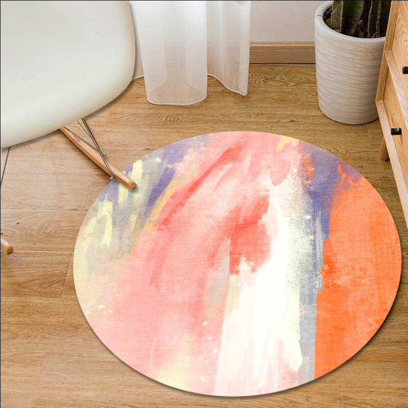 Simple Modern Rug in Blue and Green Abstract Oil Painting Pattern Rug Polyester Machine Washable Carpet for Home Decor Yellow-Red Clearhalo 'Area Rug' 'Modern' 'Rugs' Rug' 1693213