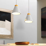 8.5"/9.5" Wide Cone Shaped Shade Pendant Lighting Industrial Cement 1 Light Grey Hanging Ceiling Light Clearhalo 'Ceiling Lights' 'Modern Pendants' 'Modern' 'Pendant Lights' 'Pendants' Lighting' 169322