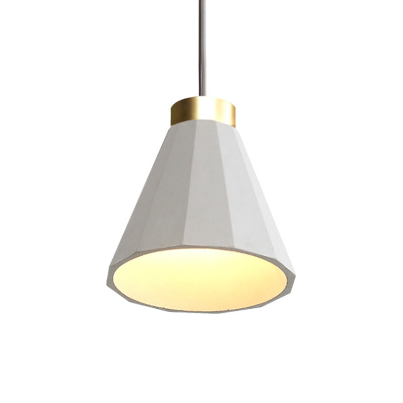 8.5"/9.5" Wide Cone Shaped Shade Pendant Lighting Industrial Cement 1 Light Grey Hanging Ceiling Light Clearhalo 'Ceiling Lights' 'Modern Pendants' 'Modern' 'Pendant Lights' 'Pendants' Lighting' 169323