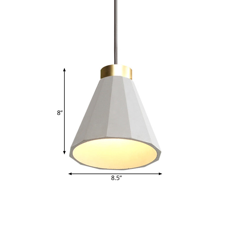 8.5"/9.5" Wide Cone Shaped Shade Pendant Lighting Industrial Cement 1 Light Grey Hanging Ceiling Light Clearhalo 'Ceiling Lights' 'Modern Pendants' 'Modern' 'Pendant Lights' 'Pendants' Lighting' 169324