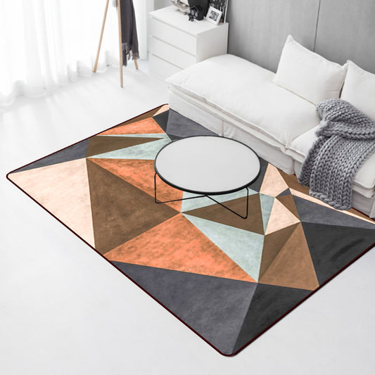 Modern Living Room Rug in Brown Color Block Triangle Print Rug Polyester Anti-Slip Pet Friendly Area Rug Clearhalo 'Area Rug' 'Modern' 'Rugs' Rug' 1693249