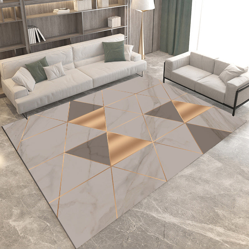 Modern Living Room Rug in Brown and Green Color Block Geometry Print Rug Polyester Non-Slip Backing Area Rug Light Brown Clearhalo 'Area Rug' 'Modern' 'Rugs' Rug' 1693256