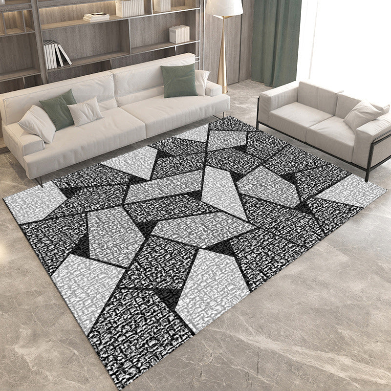 Modern Living Room Rug in Brown and Green Color Block Geometry Print Rug Polyester Non-Slip Backing Area Rug Grey Clearhalo 'Area Rug' 'Modern' 'Rugs' Rug' 1693262