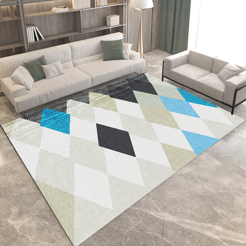 Modern Living Room Rug in Grey and Ivory Geometric Diamond Print Rug Polyester Pet Friendly Area Rug Beige Clearhalo 'Area Rug' 'Modern' 'Rugs' Rug' 1693307