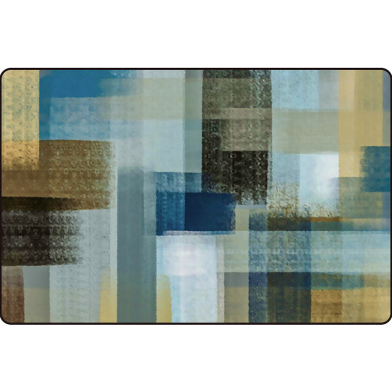 Blue and Brown Bedroom Rug Modern Abstract Painting Pattern Area Rug Polyester Non-Slip Backing Carpet Clearhalo 'Area Rug' 'Modern' 'Rugs' Rug' 1693326