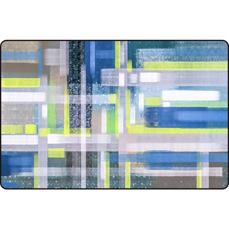 Blue and Brown Bedroom Rug Modern Abstract Painting Pattern Area Rug Polyester Non-Slip Backing Carpet Clearhalo 'Area Rug' 'Modern' 'Rugs' Rug' 1693337