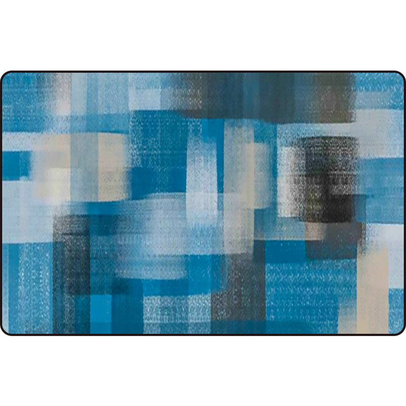 Blue and Brown Bedroom Rug Modern Abstract Painting Pattern Area Rug Polyester Non-Slip Backing Carpet Clearhalo 'Area Rug' 'Modern' 'Rugs' Rug' 1693343