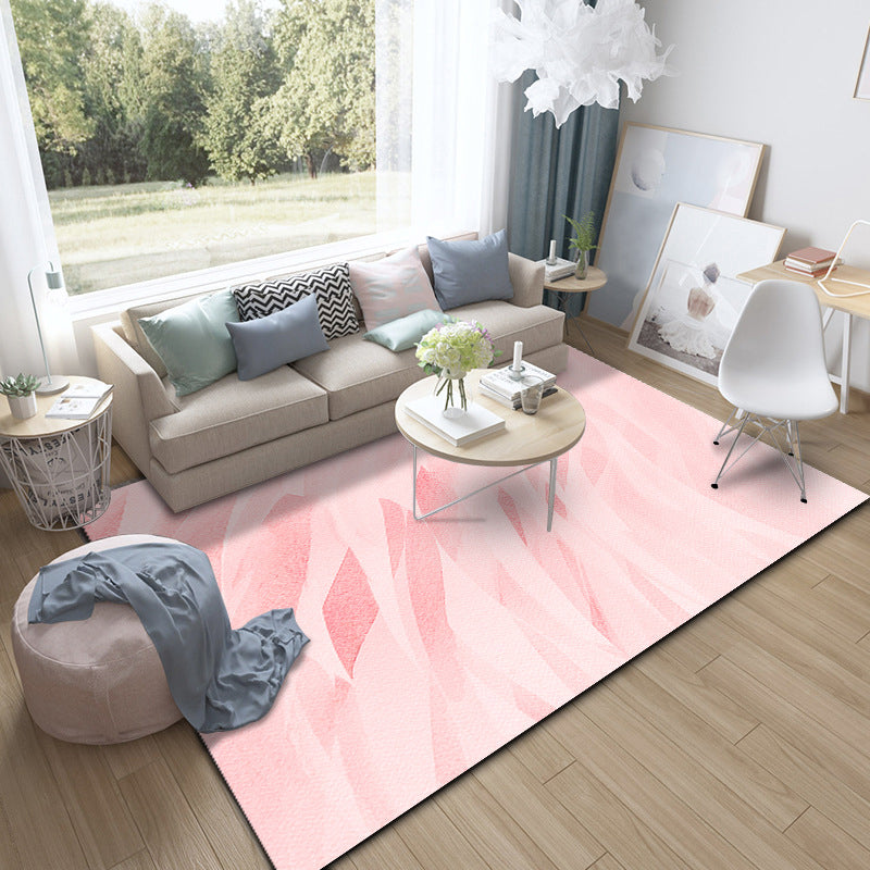 Modern Living Room Rug in Pink and Brown Abstract Twisted Line Print Rug Polyester Non-Slip Backing Area Rug Pink Clearhalo 'Area Rug' 'Modern' 'Rugs' Rug' 1693370