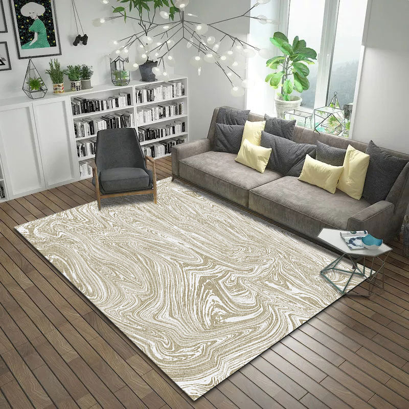 Modern Living Room Rug in Pink and Brown Abstract Twisted Line Print Rug Polyester Non-Slip Backing Area Rug Brown Clearhalo 'Area Rug' 'Modern' 'Rugs' Rug' 1693377