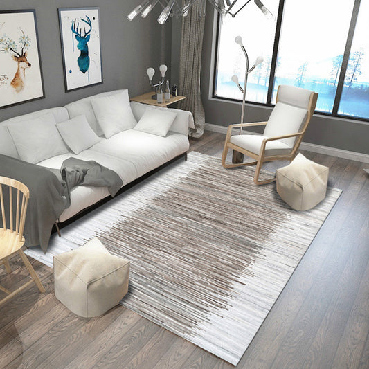 Blue and Brown Bedroom Rug Modern Abstract Painting Pattern Area Rug Polyester Pet Friendly Carpet Dark Brown Clearhalo 'Area Rug' 'Modern' 'Rugs' Rug' 1693387