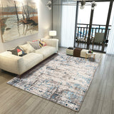 Blue and Brown Bedroom Rug Modern Abstract Painting Pattern Area Rug Polyester Pet Friendly Carpet Light Brown Clearhalo 'Area Rug' 'Modern' 'Rugs' Rug' 1693388