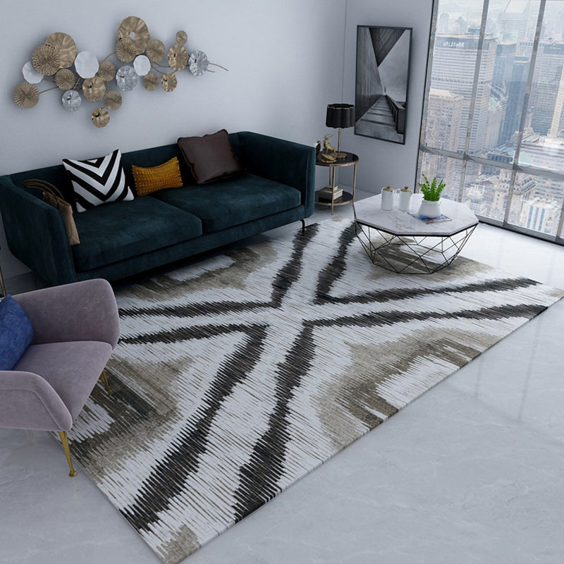 Pink and Brown Bedroom Rug Modern Abstract Diamond Pattern Area Rug Polyester Anti-Slip Backing Carpet Coffee Clearhalo 'Area Rug' 'Modern' 'Rugs' Rug' 1693400