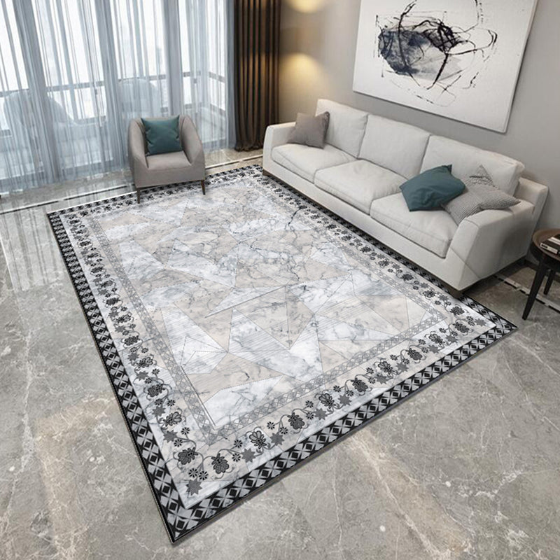 Novelty Modern Rug in Grey and Blue Abstract Splatter Pattern Rug Polyester Non-Slip Carpet for Home Decoration Black Clearhalo 'Area Rug' 'Modern' 'Rugs' Rug' 1693437