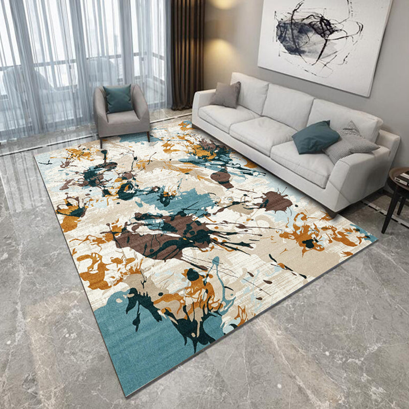 Novelty Modern Rug in Grey and Blue Abstract Splatter Pattern Rug Polyester Non-Slip Carpet for Home Decoration Blue Clearhalo 'Area Rug' 'Modern' 'Rugs' Rug' 1693439