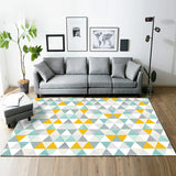 Modern Living Room Rug in Grey and Green Geometric Triangle Print Rug Polyester Pet Friendly Area Rug White Clearhalo 'Area Rug' 'Modern' 'Rugs' Rug' 1693466