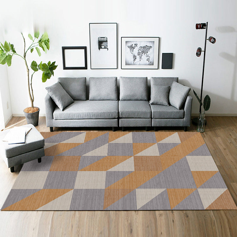 Modern Living Room Rug in Grey and Green Geometric Triangle Print Rug Polyester Pet Friendly Area Rug Yellow-Red Clearhalo 'Area Rug' 'Modern' 'Rugs' Rug' 1693467