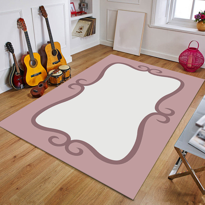 Blue and Black Nursery Rug Kids Fairy Tales Whale Ocean Pencil Pattern Area Rug Polyester Washable Carpet Pink Clearhalo 'Area Rug' 'Rug' 1693562