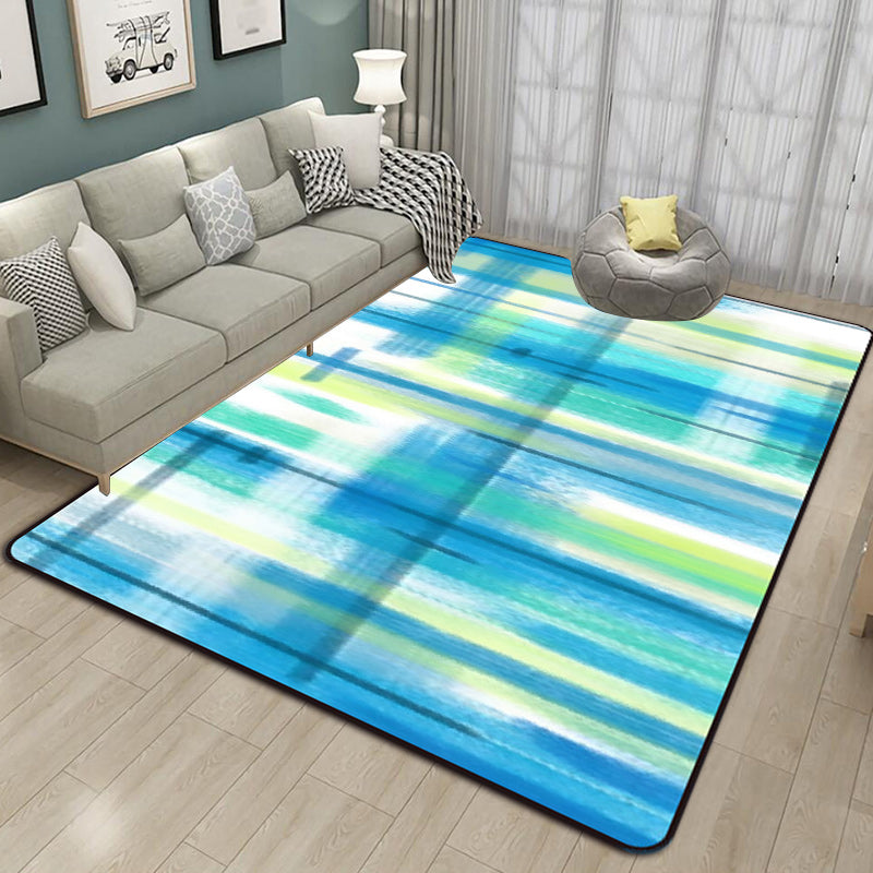 Modern Living Room Rug in Blue and Purple Abstract Stripe Print Rug Polyester Non-Slip Washable Area Rug Clearhalo 'Area Rug' 'Modern' 'Rugs' Rug' 1693627