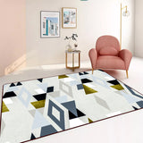 Grey Bedroom Rug Modern Geometric Diamond Pattern Area Rug Polyester Pet Friendly Carpet Clearhalo 'Area Rug' 'Modern' 'Rugs' Rug' 1693636