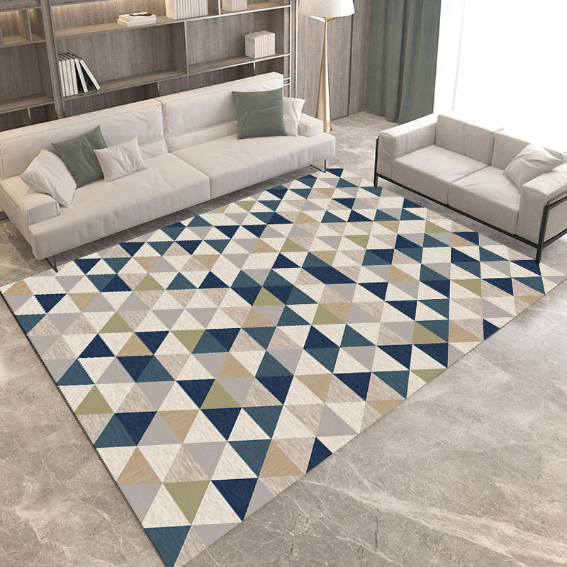 Modern Living Room Rug Multi-colored Geometric Print Rug Polyester Anti-Slip Backing Area Rug Blue Clearhalo 'Area Rug' 'Modern' 'Rugs' Rug' 1693651