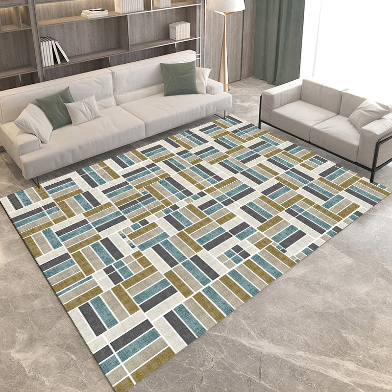 Modern Living Room Rug Multi-colored Geometric Print Rug Polyester Anti-Slip Backing Area Rug Brown Clearhalo 'Area Rug' 'Modern' 'Rugs' Rug' 1693657