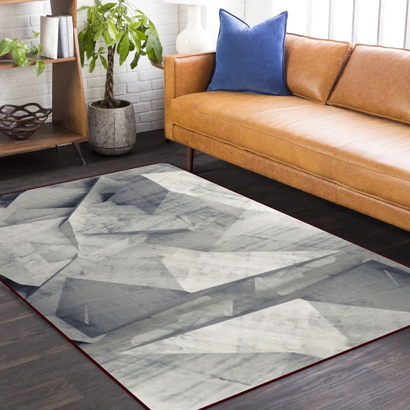 Novelty Modern Rug in Grey Abstract Irregular Shape Pattern Rug Polyester Non-Slip Carpet for Home Decoration Grey Clearhalo 'Area Rug' 'Modern' 'Rugs' Rug' 1693700