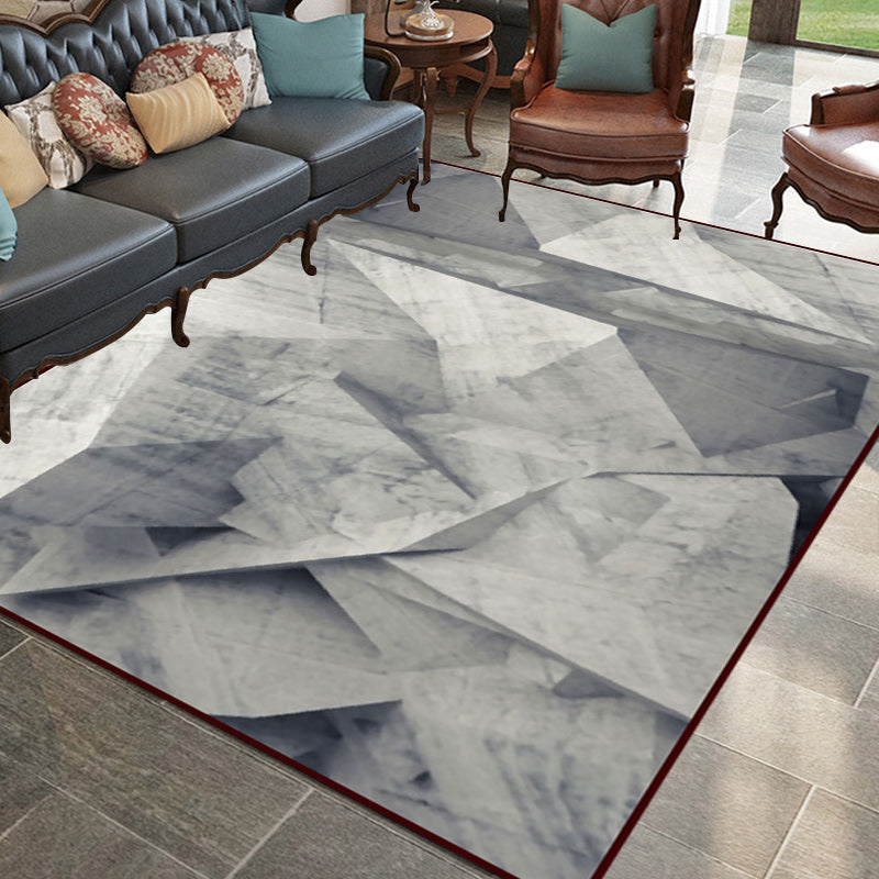 Novelty Modern Rug in Grey Abstract Irregular Shape Pattern Rug Polyester Non-Slip Carpet for Home Decoration Clearhalo 'Area Rug' 'Modern' 'Rugs' Rug' 1693701