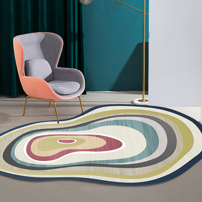 Yellow Irregular Bedroom Rug Novelty Color Block Pattern Area Rug Polyester Machine Washable Carpet Clearhalo 'Area Rug' 'Rug' 1693782