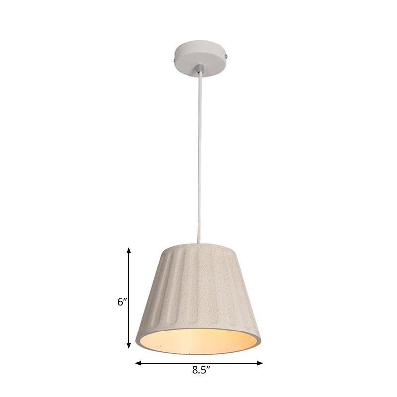 Cone Shaped Shade Suspension Light Modern Cement 1 Light White Hanging Ceiling Light for Living Room Clearhalo 'Ceiling Lights' 'Modern Pendants' 'Modern' 'Pendant Lights' 'Pendants' Lighting' 169379