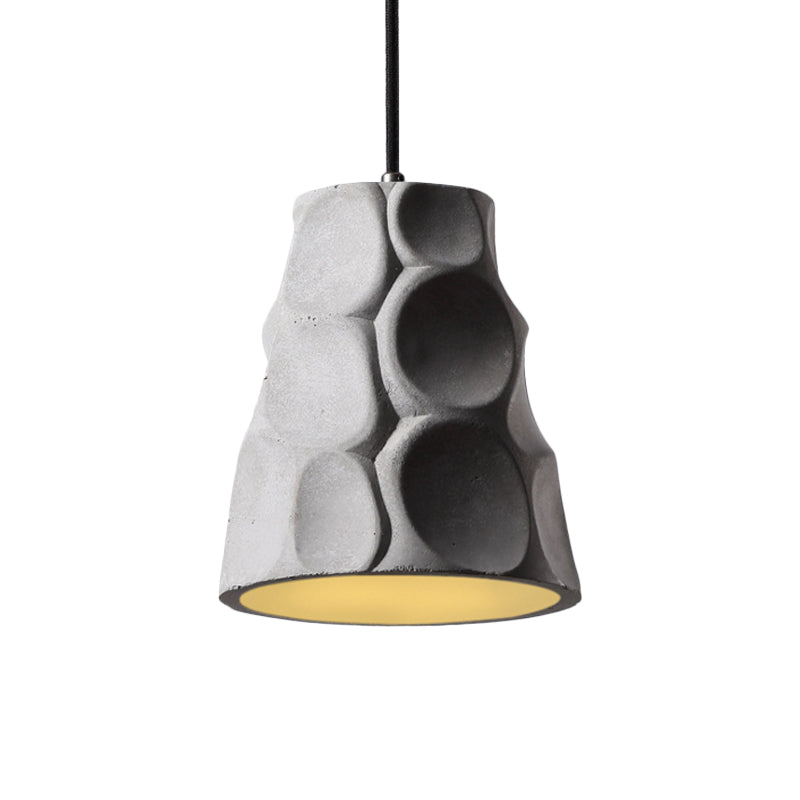 1 Light Pendant Lighting with Cone Concrete Shade in Nordic Style Grey Hanging Ceiling Light Clearhalo 'Ceiling Lights' 'Modern Pendants' 'Modern' 'Pendant Lights' 'Pendants' Lighting' 169382