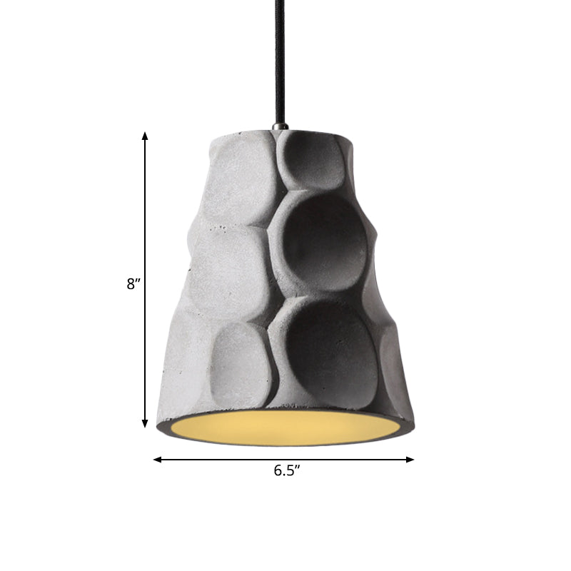 1 Light Pendant Lighting with Cone Concrete Shade in Nordic Style Grey Hanging Ceiling Light Clearhalo 'Ceiling Lights' 'Modern Pendants' 'Modern' 'Pendant Lights' 'Pendants' Lighting' 169383