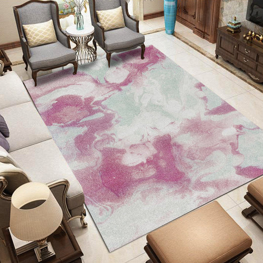 Pink and Grey Bedroom Rug Modern Abstract Galaxy Pattern Area Rug Polyester Pet Friendly Carpet Red Clearhalo 'Area Rug' 'Modern' 'Rugs' Rug' 1693911