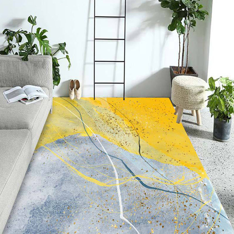 Modern Living Room Rug in Orange and Purple Abstract Painting Print Rug Polyester Anti-Slip Backing Area Rug Yellow Clearhalo 'Area Rug' 'Modern' 'Rugs' Rug' 1693921