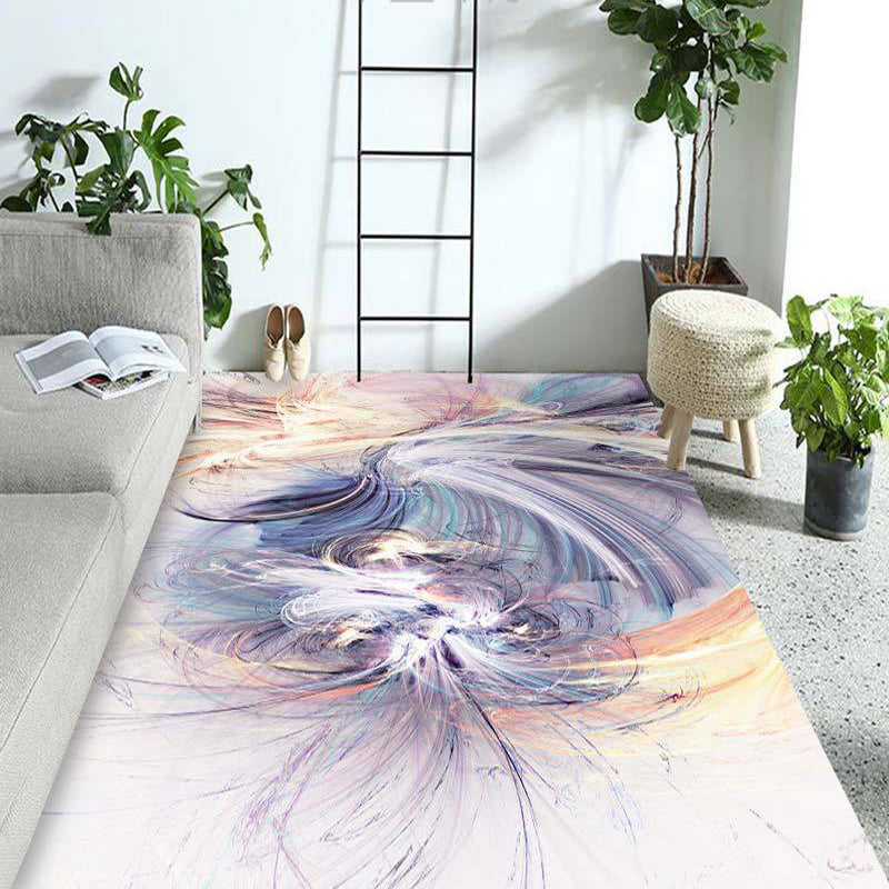 Novelty Modern Rug in Purple and Blue Abstract Painting Pattern Rug Polyester Non-Slip Carpet for Home Decoration Purple Clearhalo 'Area Rug' 'Modern' 'Rugs' Rug' 1693932