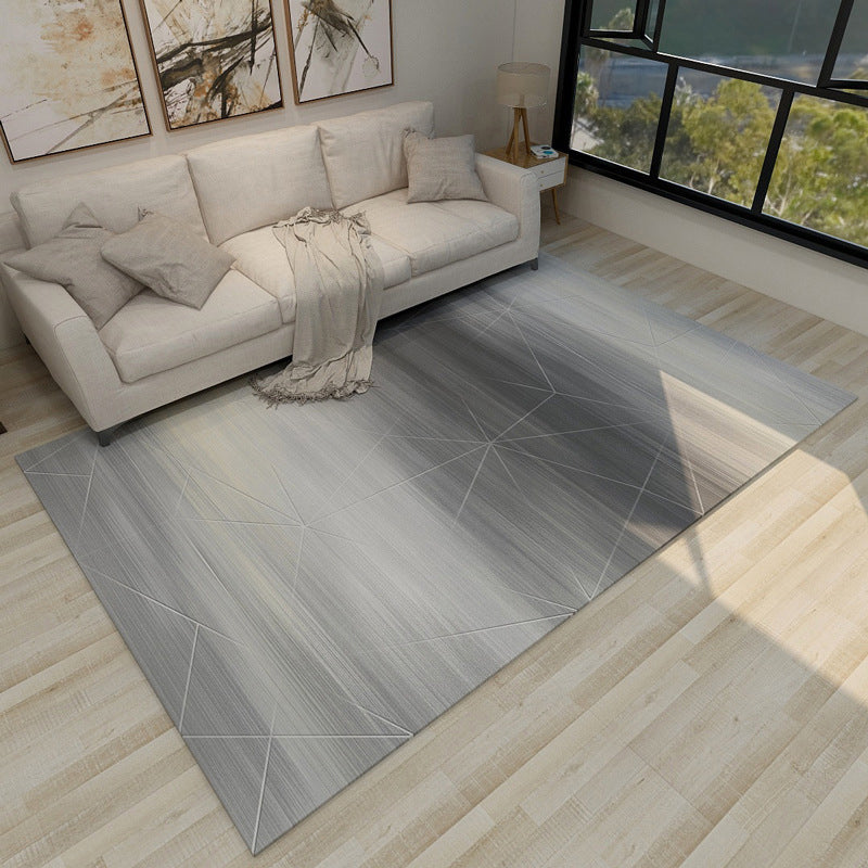 Grey and Blue Bedroom Rug Modern Abstract Pattern Area Rug Polyester Anti-Slip Backing Carpet Dark Gray Clearhalo 'Area Rug' 'Modern' 'Rugs' Rug' 1693961