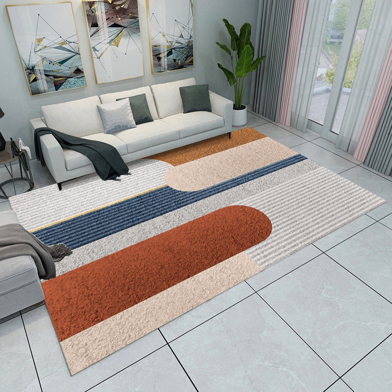 Novelty Modern Rug Colorful Colorblock Geometry Pattern Rug Polyester Stain-Resistant Carpet for Home Decoration Brown Clearhalo 'Area Rug' 'Modern' 'Rugs' Rug' 1694056