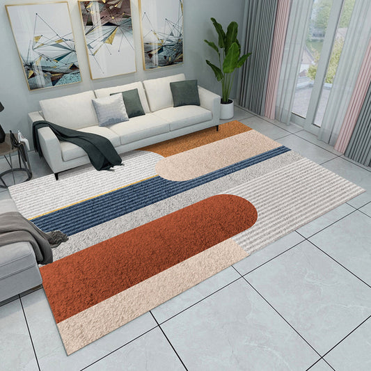 Novelty Modern Rug Colorful Colorblock Geometry Pattern Rug Polyester Stain-Resistant Carpet for Home Decoration Brown Clearhalo 'Area Rug' 'Modern' 'Rugs' Rug' 1694056