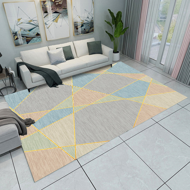 Novelty Modern Rug Colorful Colorblock Geometry Pattern Rug Polyester Stain-Resistant Carpet for Home Decoration Grey Clearhalo 'Area Rug' 'Modern' 'Rugs' Rug' 1694062