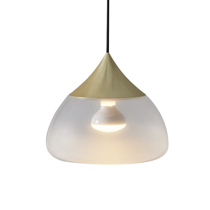 Stout Pendant Lighting Modern Glass 1 Light Chrome/Gold/Rose Gold Hanging Pendant Light Clearhalo 'Ceiling Lights' 'Glass shade' 'Glass' 'Modern Pendants' 'Modern' 'Pendant Lights' 'Pendants' Lighting' 169414