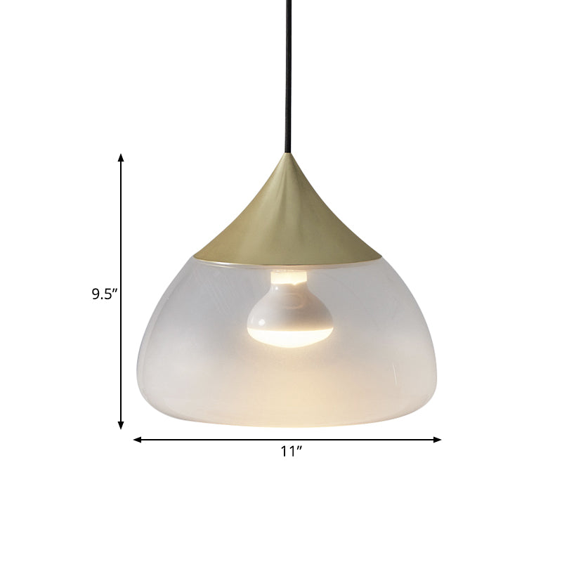 Stout Pendant Lighting Modern Glass 1 Light Chrome/Gold/Rose Gold Hanging Pendant Light Clearhalo 'Ceiling Lights' 'Glass shade' 'Glass' 'Modern Pendants' 'Modern' 'Pendant Lights' 'Pendants' Lighting' 169415