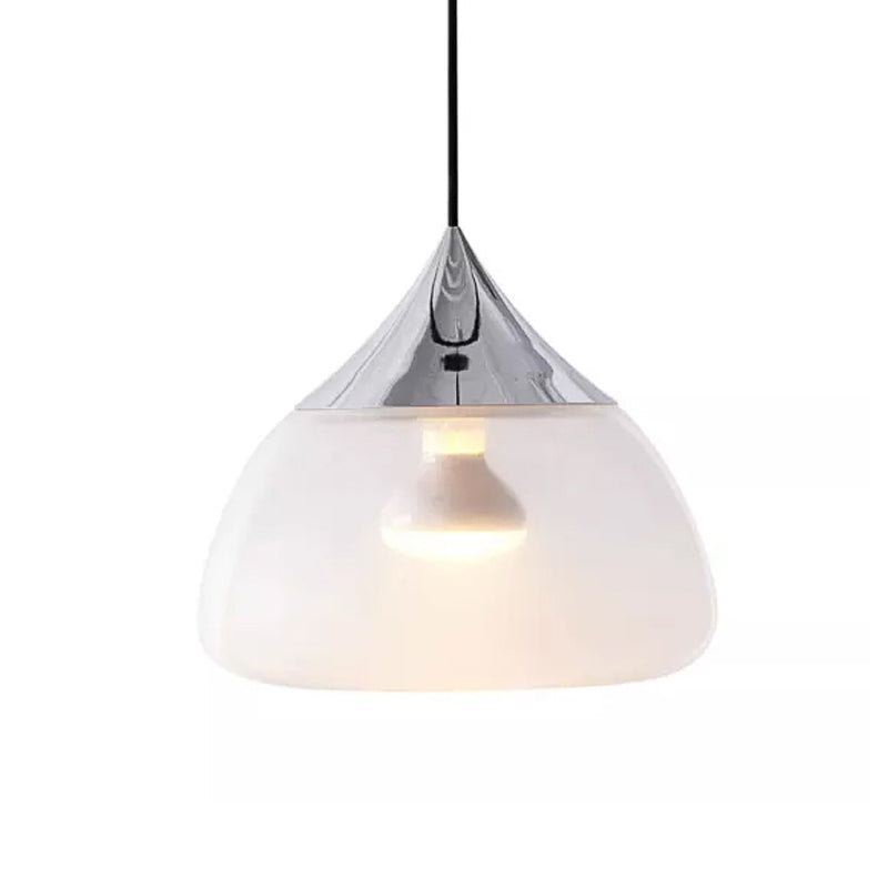 Stout Pendant Lighting Modern Glass 1 Light Chrome/Gold/Rose Gold Hanging Pendant Light Clearhalo 'Ceiling Lights' 'Glass shade' 'Glass' 'Modern Pendants' 'Modern' 'Pendant Lights' 'Pendants' Lighting' 169417