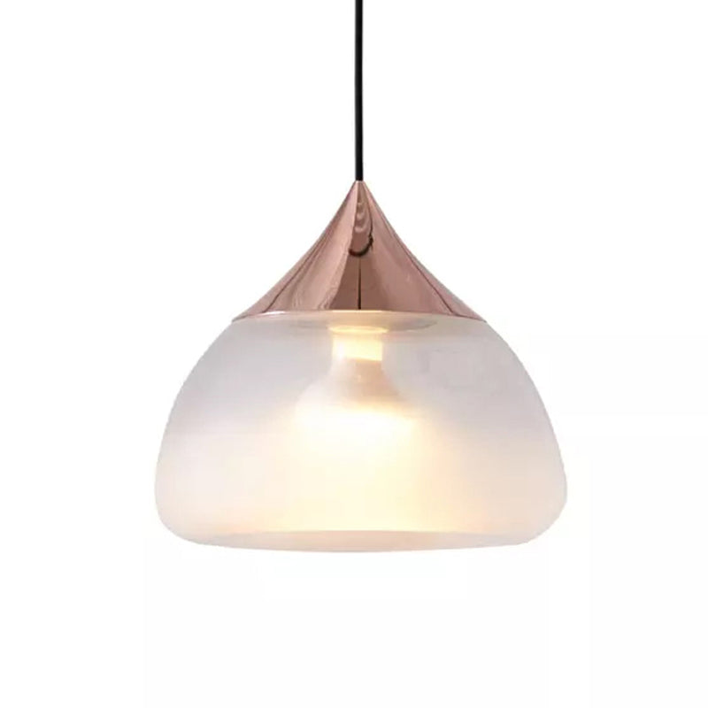 Stout Pendant Lighting Modern Glass 1 Light Chrome/Gold/Rose Gold Hanging Pendant Light Clearhalo 'Ceiling Lights' 'Glass shade' 'Glass' 'Modern Pendants' 'Modern' 'Pendant Lights' 'Pendants' Lighting' 169419