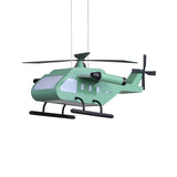 Cartoon LED Pendant Lighting with Metal Shade Yellow/Green Helicopter Hanging Lamp kit for Boys Room Clearhalo 'Ceiling Lights' 'Pendant Lights' 'Pendants' Lighting' 1694256