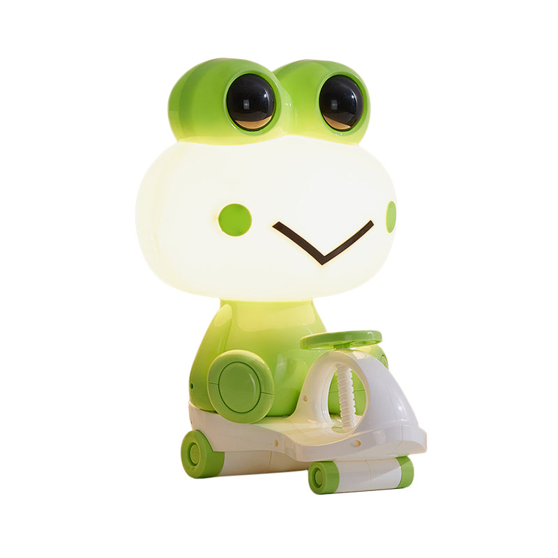 Pig/Frog/Panda Kids Bedroom Reading Book Light Plastic 1-Light Cartoon Night Table Lamp in Black/Pink/Green Clearhalo 'Lamps' 'Table Lamps' Lighting' 1694279
