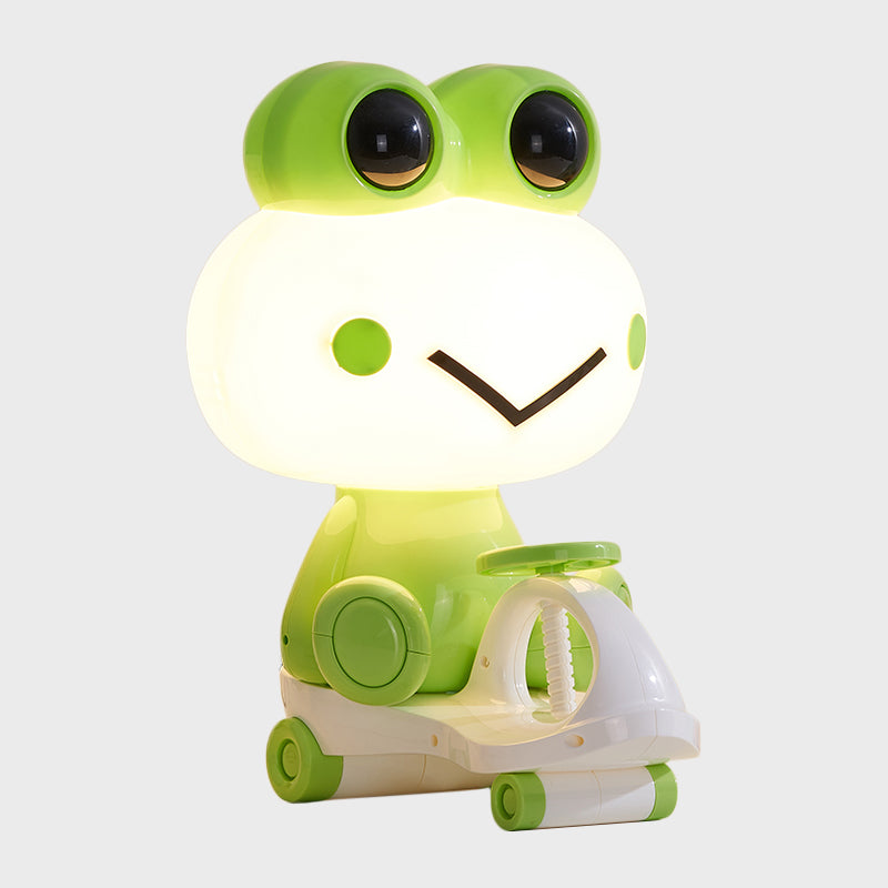 Pig/Frog/Panda Kids Bedroom Reading Book Light Plastic 1-Light Cartoon Night Table Lamp in Black/Pink/Green Clearhalo 'Lamps' 'Table Lamps' Lighting' 1694280