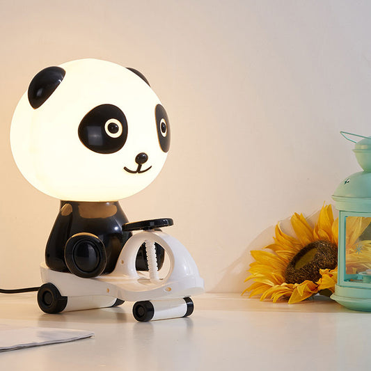 Pig/Frog/Panda Kids Bedroom Reading Book Light Plastic 1-Light Cartoon Night Table Lamp in Black/Pink/Green Black Clearhalo 'Lamps' 'Table Lamps' Lighting' 1694285