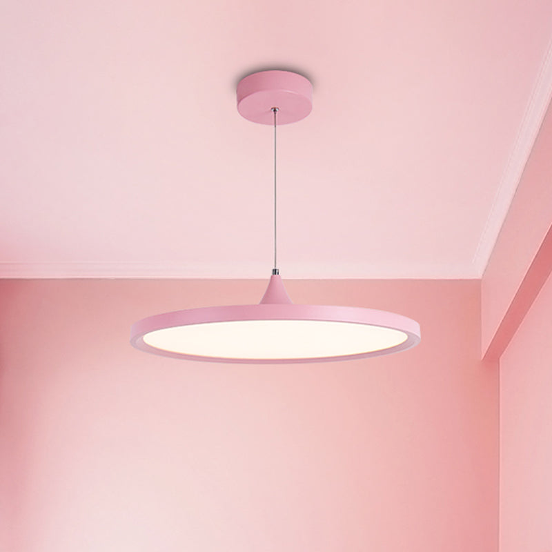 Ultra-Thin Hanging Light Simple Acrylic LED Pink Pendant Lamp in Warm/White Light, 16.5"/20.5" Wide Clearhalo 'Ceiling Lights' 'Pendant Lights' 'Pendants' Lighting' 1694474